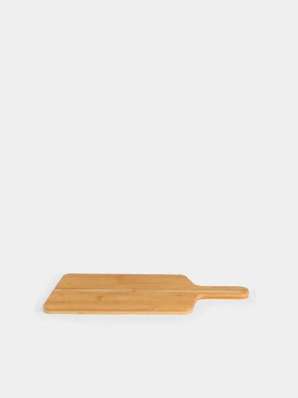 Cutting board, 40x21 cm, folding, with handle, bamboo / silicone, rectangular, Bamboo, image-2