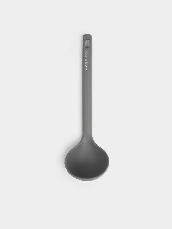 Ladle, 30 cm, silicone, grey, Grey steel, image-0
