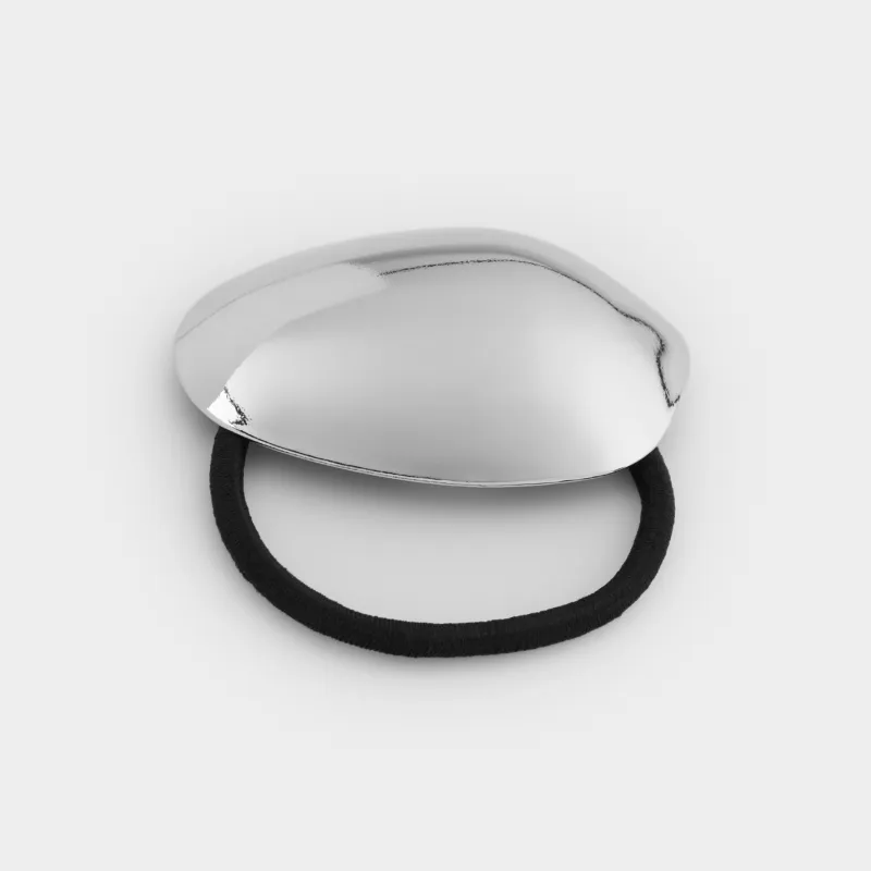 Hair tie, 5 cm, metal, silver, Hair silver