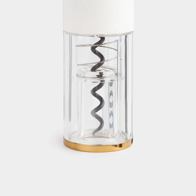Electric corkscrew, 23 cm, with foil cutter, plastic, LED B, milky, Bar, image-2