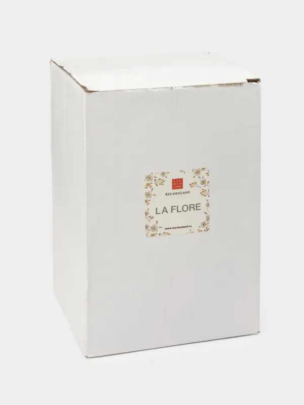 Flower vase, 20 cm, ceramic, milky, Vintage flowers, La flore, image-3