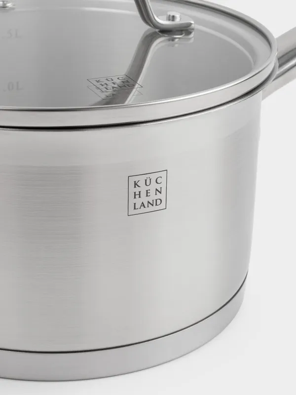 Bucket, 16 cm, 1.8 l, with lid, Silver Stone, image-2
