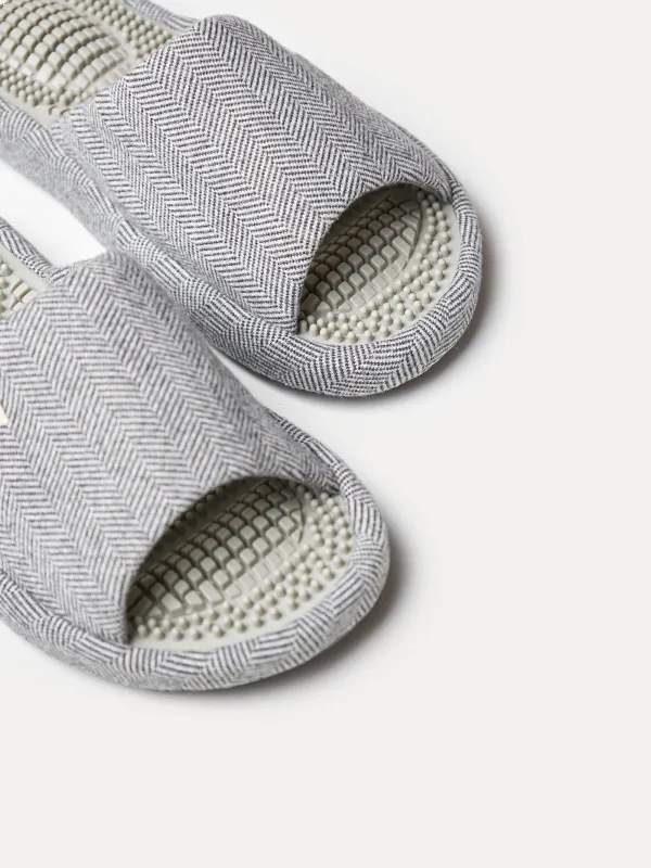 Men's slippers, home, size 40-41, polyester / rubber, gray, Lint, image-3