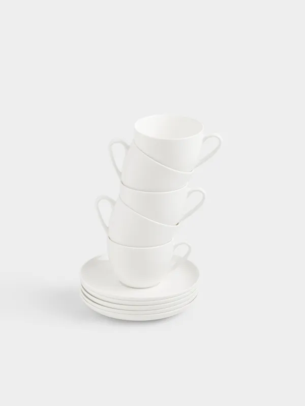 Tea pair, 6 pers, 12 pr, 250 ml, porcelain F, white, Ideal white, image-1
