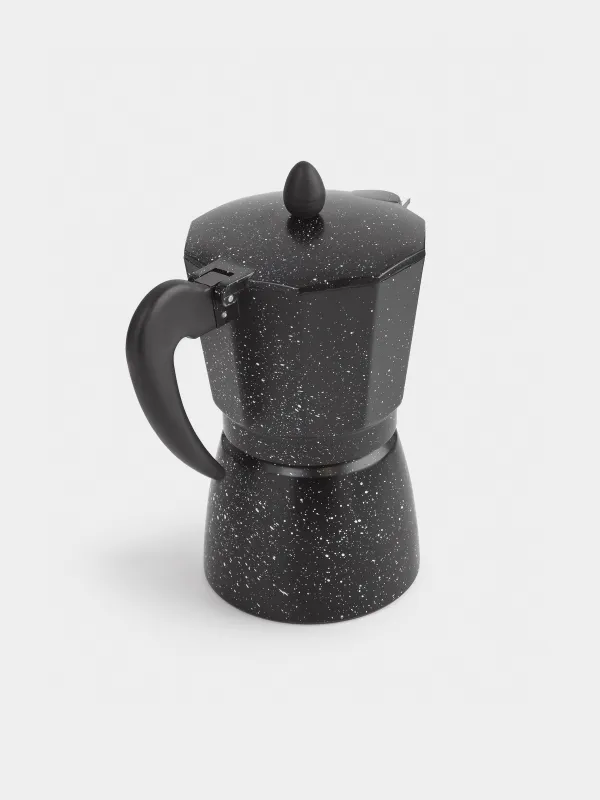 Geyser coffee maker, 300 ml, metal / plastic, black, speckled, Espresso, image-2