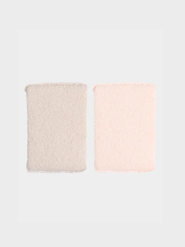 Dish washing sponge, 14x9 cm, 2 pcs, microfiber/foam, beige, Clean, image-0