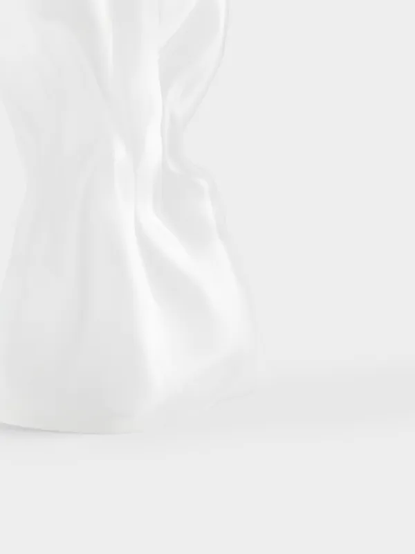 Flower vase, 14 cm, Glass, frosted white, Crumpled effect, Crumple, image-2