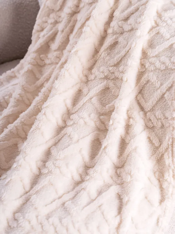 Blanket, 130x170 cm, Sherpa, gray, Braids, Sherpa, image-1