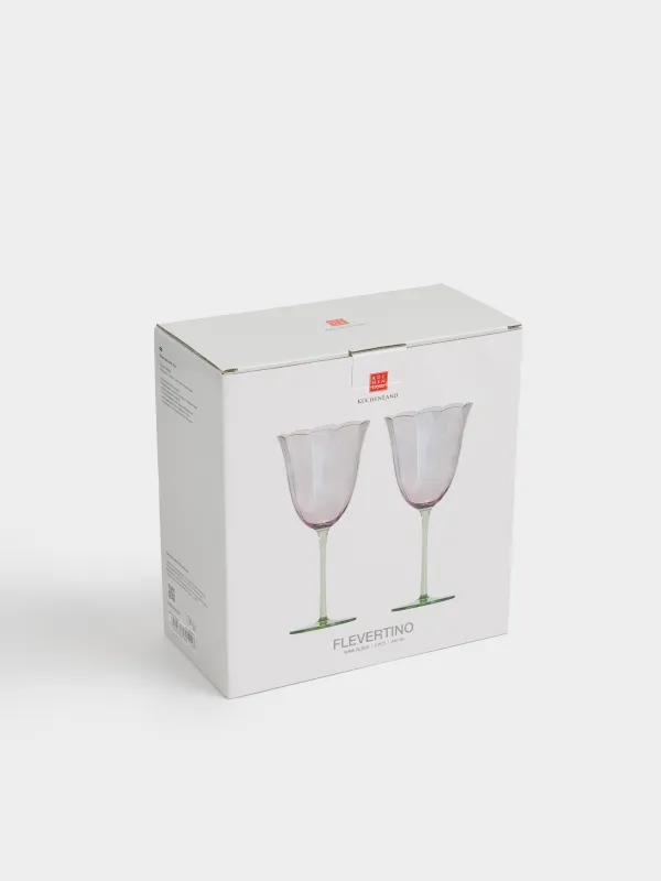 Drinking glass, 340 ml, 2 pcs, glass, purple-green, Flevertino, image-4