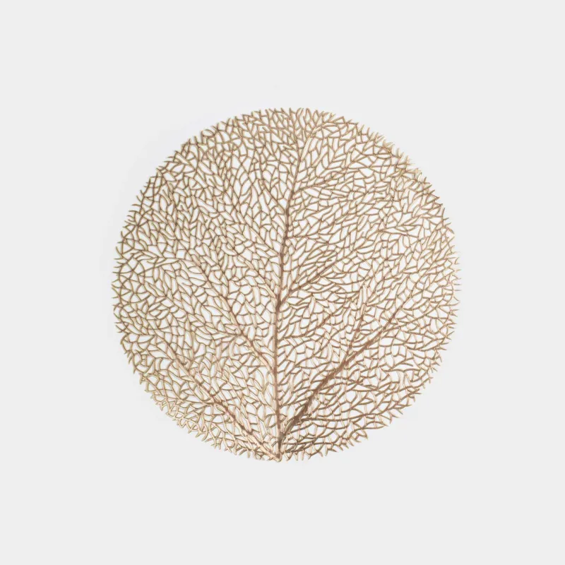 Napkin for appliances, 38 cm, PVC, round, golden, Wood, Azhur Grid