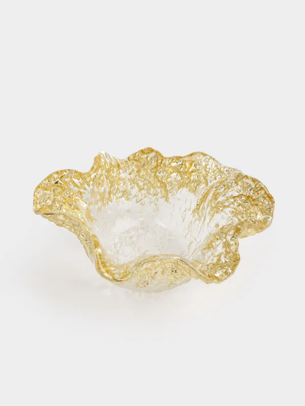 Deep dish, 17x8 cm, glass R, champagne, Wavy edges, Felsen, image-0