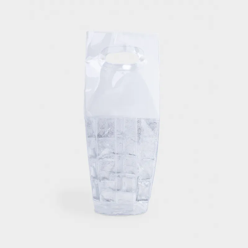Bottle cooling bag, 30 cm, Plastic, Silver glitter, Sparkle bar