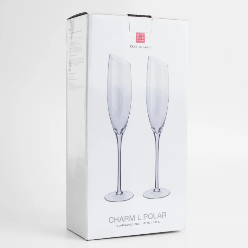 Champagne glass, 180 ml, 2 pcs, glass, mother of pearl, Charm L polar, image-6
