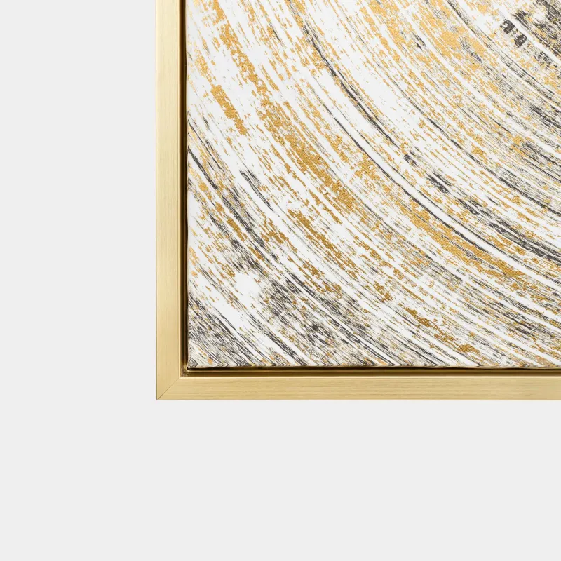 Framed painting, 80x80 cm, canvas / foil, golden beige, Circle, Abstract, image-3