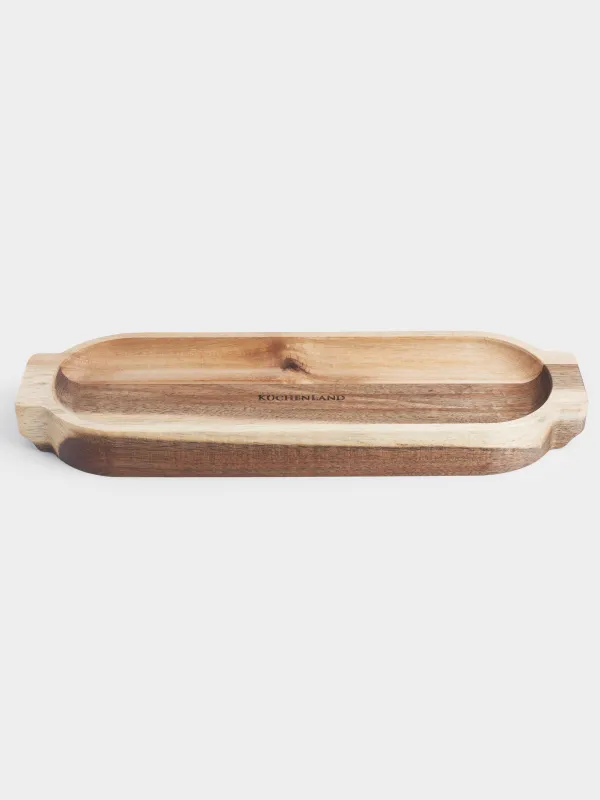 Serving dish, 35x11 cm, with handles, wood, Noble tree , image-1
