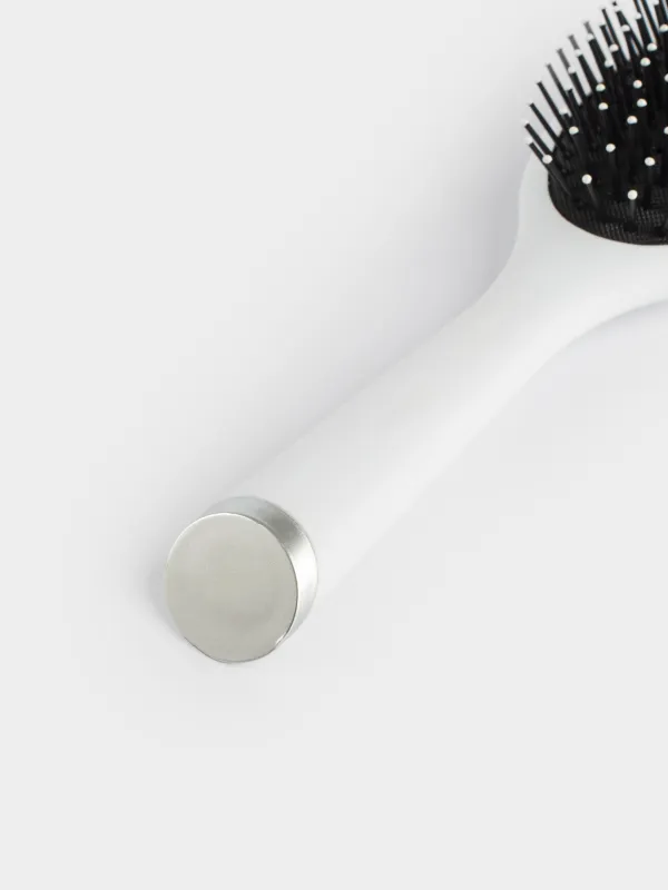 Hair massage comb, 23 cm, plastic, white, B&W, image-4