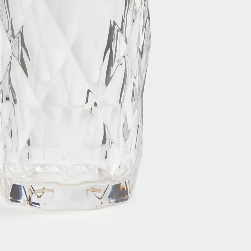 Glass, 12 cm, 340 ml, glass R, with golden edging, Rhomb gold, image-3