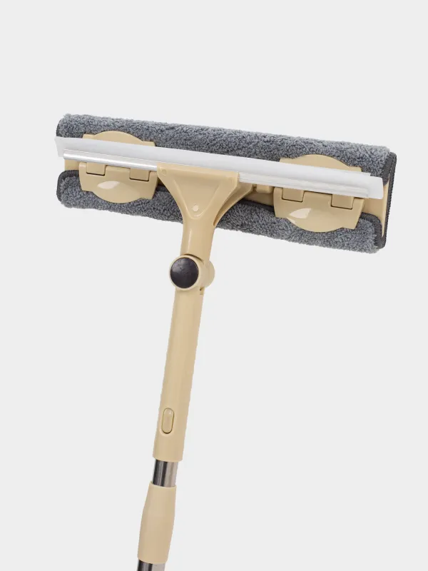 Window cleaning mop, with rag and scraper, beige, Clean, image-6