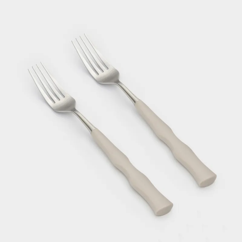 Dining fork, 2 pcs, steel / plastic, beige, Bends, Toronto