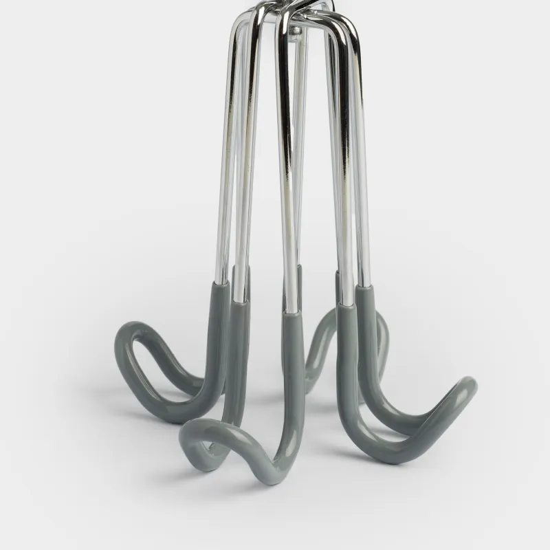 Belt hanger, 18 cm, 4 hooks, Rotating, Coated metal, Grey, Colorful house, image-4