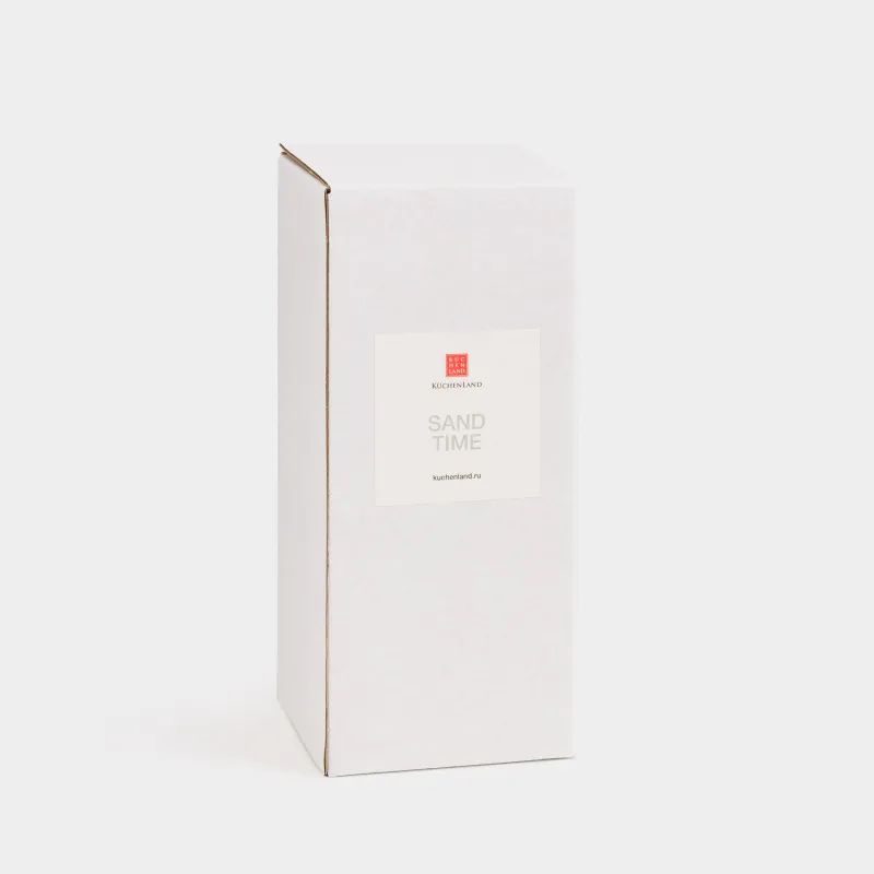 Hourglass, 16 cm, 2 minutes, with sequins inside, glass / sequins, silver, Sand time, image-3