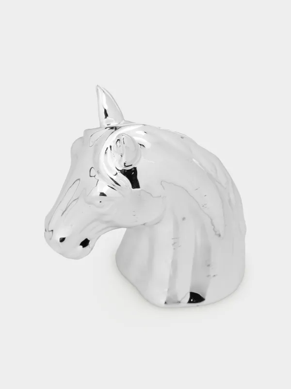 Piggy bank, 16 cm, porcelain P, silver, Horse, Horse silver, image-2