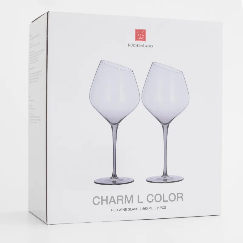 Drinking glass, 560 ml, 2 pcs, crystal glass, grey, Charm L Color, image-5