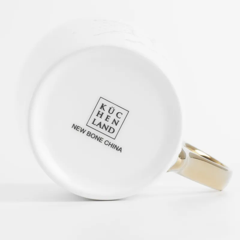 Mug, 400 ml, porcelain N, milky golden, Fish, Zodiac, image-4