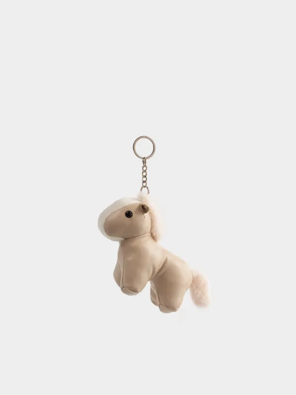 Keychain, 12 cm, polyurethane / metal, beige, Horse, Keychain toy, image-0