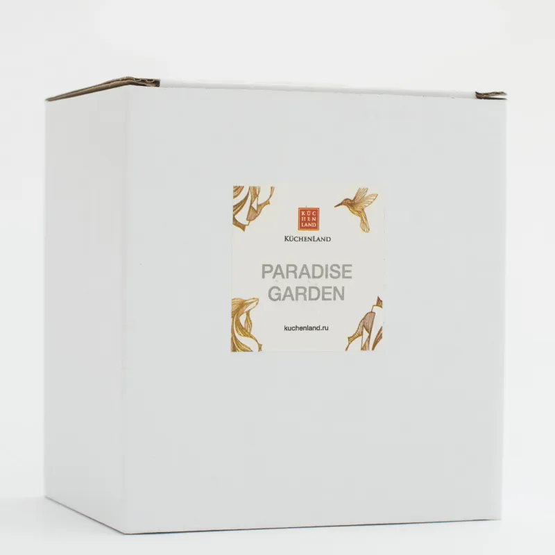 Mug, 370 ml, porcelain P, milky, Birds on the handle, Paradise garden, image-6