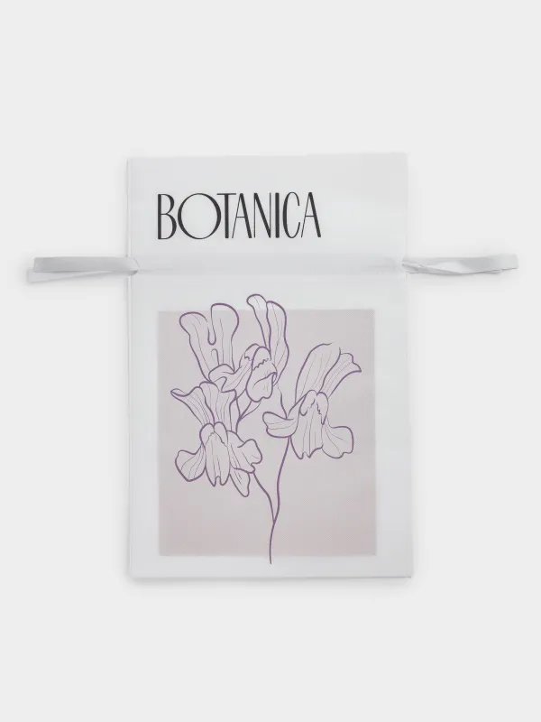 Gift bag, 40x56 cm, with ties, polypropylene, white, Flower, Botanica, image-0