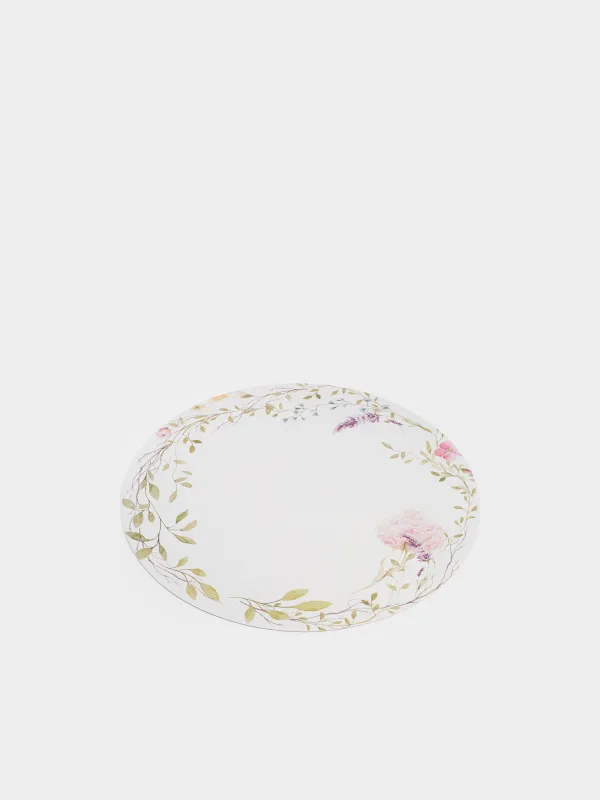 Placemat, 38 cm, PVC, round, milky, Spring flowers, Rock print, image-1