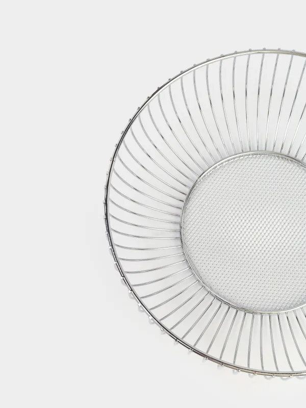 Fruit basket, 25 cm, metal, silver, Twist silver, image-1
