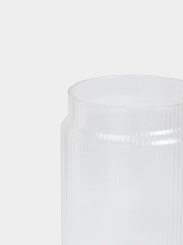 Bulk products jar, 700 ml, glass R / wood, Ribby wood, image-3