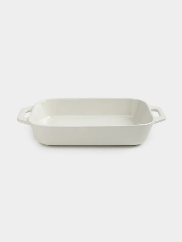 Baking dish, 27x20 cm, ceramic, rectangular, milk, Cakes ivory, image-1