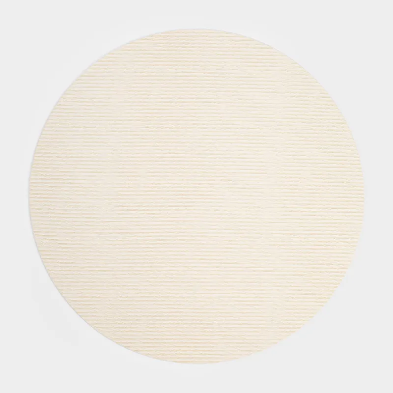 Placemat, 38 cm, PVC, round, milky, Embossed stripes, Rock