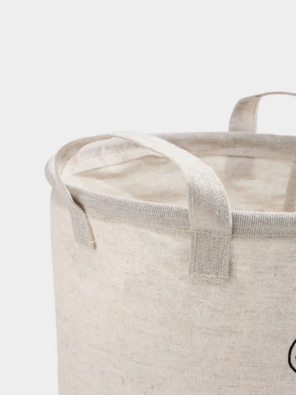 Storage bag, 22x25 cm, with handles, Cotton/polyester, round, Milky, Bear, Funny world, image-4