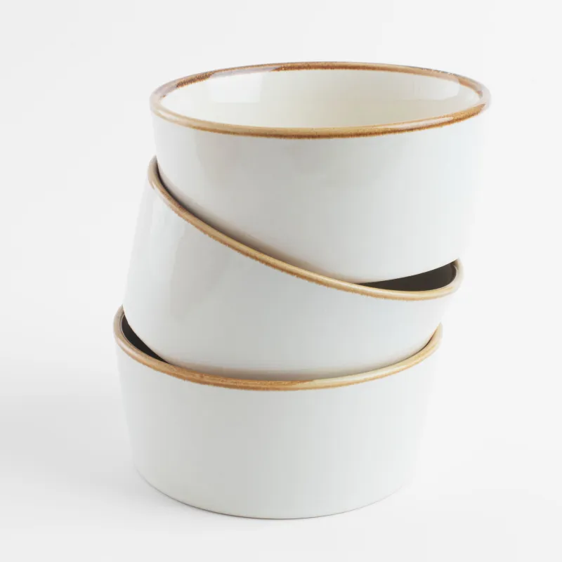 Snack set, 3 items, on a stand, with handle, ceramic / wood, milky, Noble tree , image-5