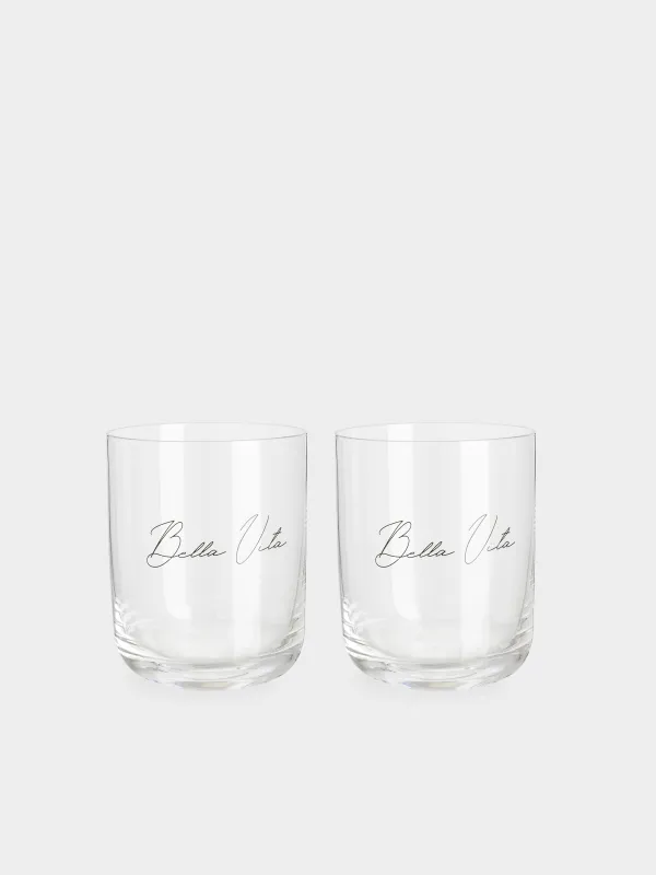 Glass, 10 cm, 380 ml, 2 pcs, crystal glass, Bella Vita, Foligno                  , image-0