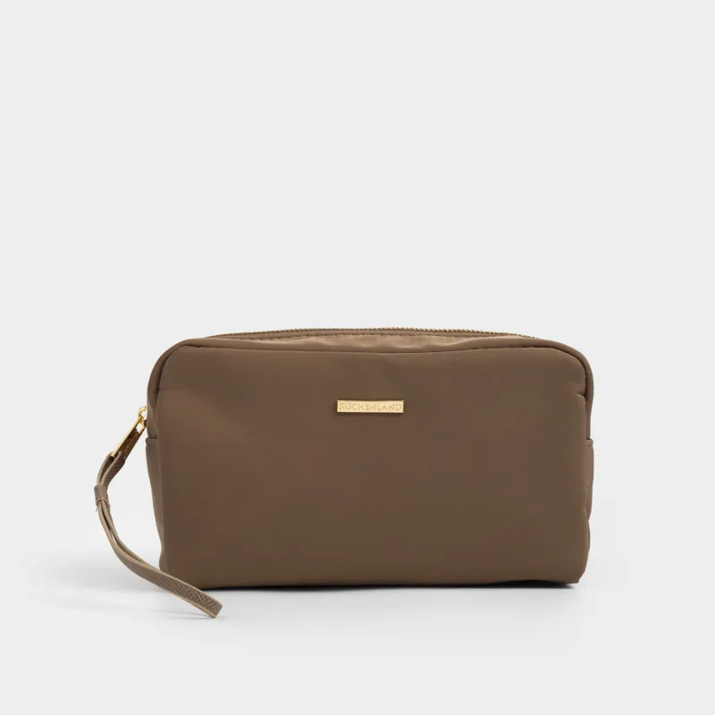 Makeup bag, 23x13 cm, polyester, brown, Mantle