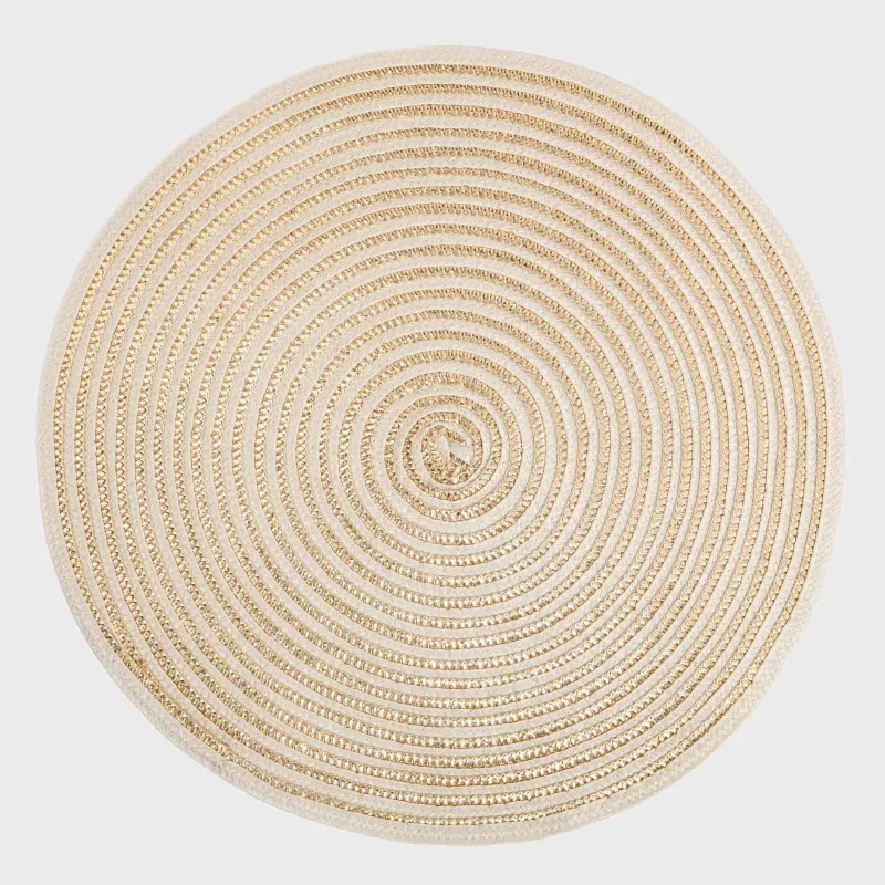 Placemat, 38 cm, polypropylene, round, champagne, Circle