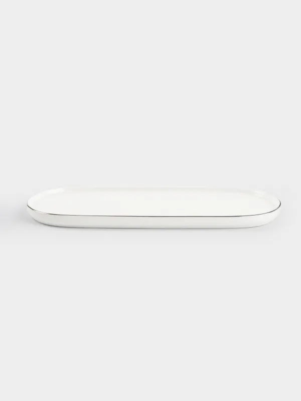 Dish, 25x11 cm, porcelain F, oval, white, Ideal silver, image-4