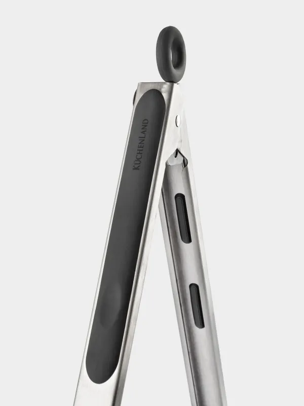 Kitchen tongs, 34 cm, steel / silicone, grey, Assist, image-5