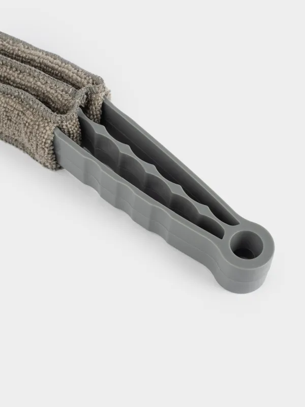 Cleaning brush for blinds and radiator batteries, 21x6 cm, microfiber / plastic, grey, Clean, image-5
