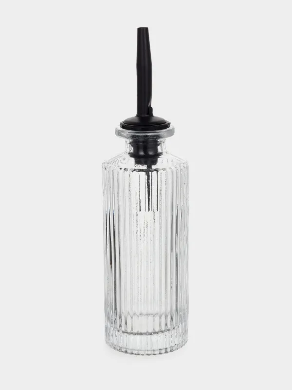 Oil or vinegar bottle, 160 ml, with dispenser, glass R / metal, Ribby