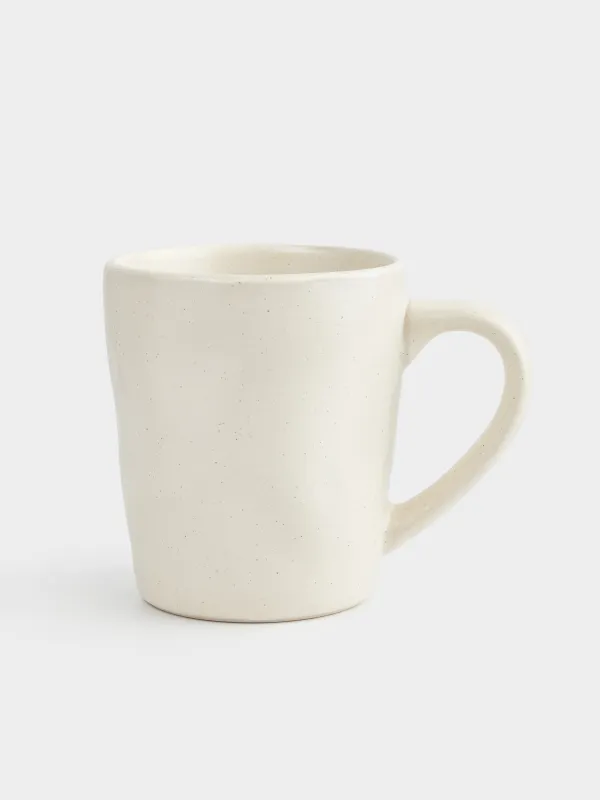 Mug, 280 ml, ceramic, milky, Crumple creme, image-0