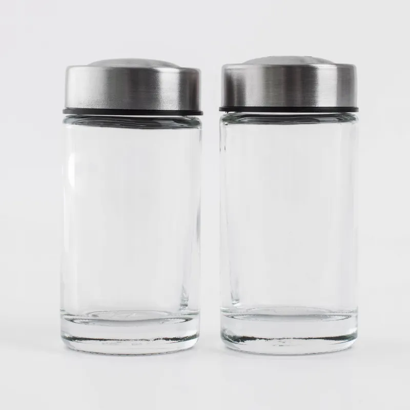 Salt and pepper set, 7 cm, glass/steel, Classic, image-3