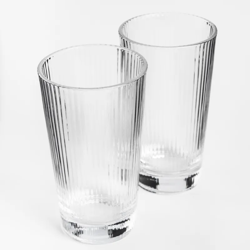 Glass, 14 cm, 400 ml, 2 pcs, glass R, Ribby, image-1