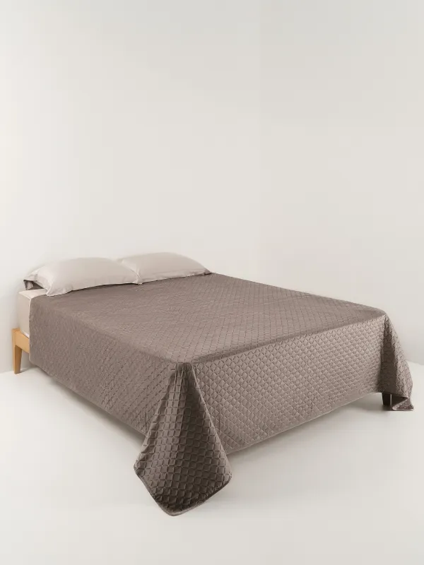 Bedspread, 220x240 cm, quilted, corduroy/microfiber, lilac, Stitch velvet, image-1