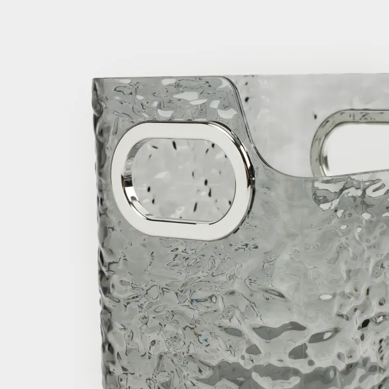 Organizer for cosmetics, 12x12 cm, 4 units, with handles, plastic, gray, Renaissance clear, image-1